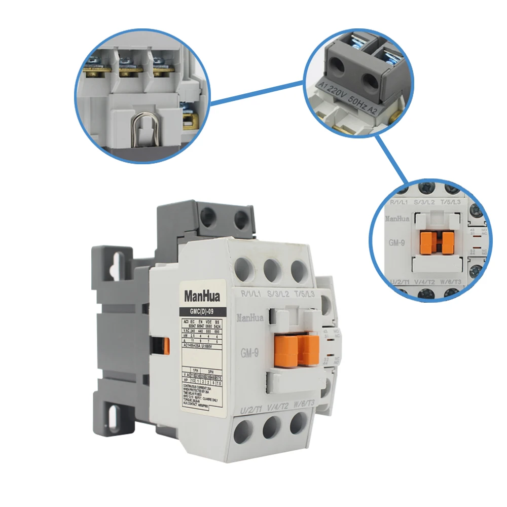 ManHua Three Phase GMC-9 220VAC Electrical Motor Protective Elevator Magnetic Contactor