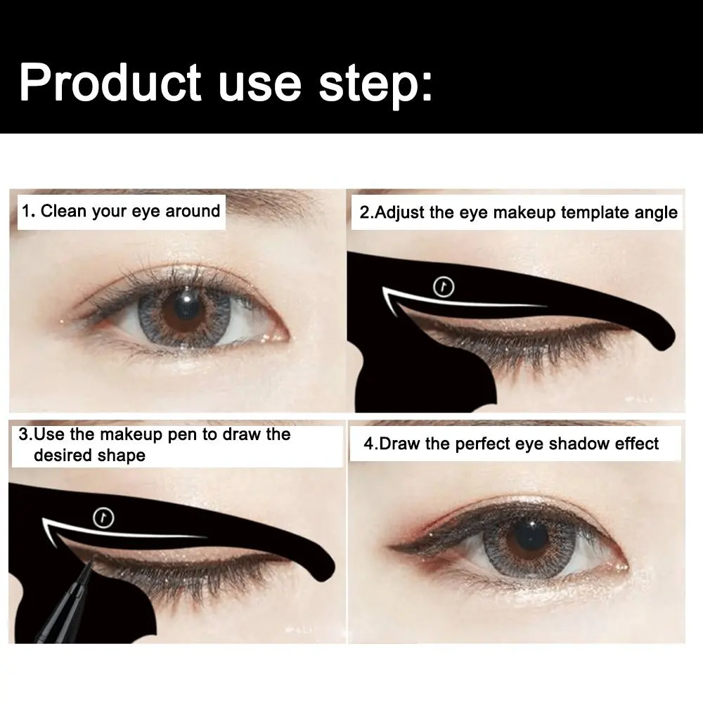 Cat Line Pro Eye Makeup Tool Eyeliner Stencils Template Shaper Model Beauty Kits Eyelash Shaper Eye Liners Tutorial Set