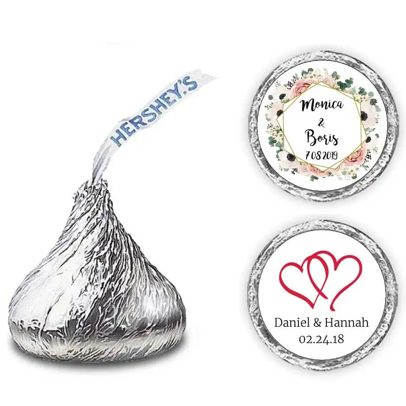 Pegatinas personalizadas de Hershey Kisses's, pegatinas de boda, etiquetas de Chocolate, cumpleaños, Baby Shower, solo pegatinas, 0,75 "/2CM, 200 Uds.