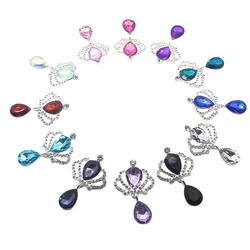 Fashion 10 Pcs/lot 31*52MM Crown Crystal Acrylic Buttons Metal Crystal Wedding Button/Flat Back Hair Flower Center Scribbooking