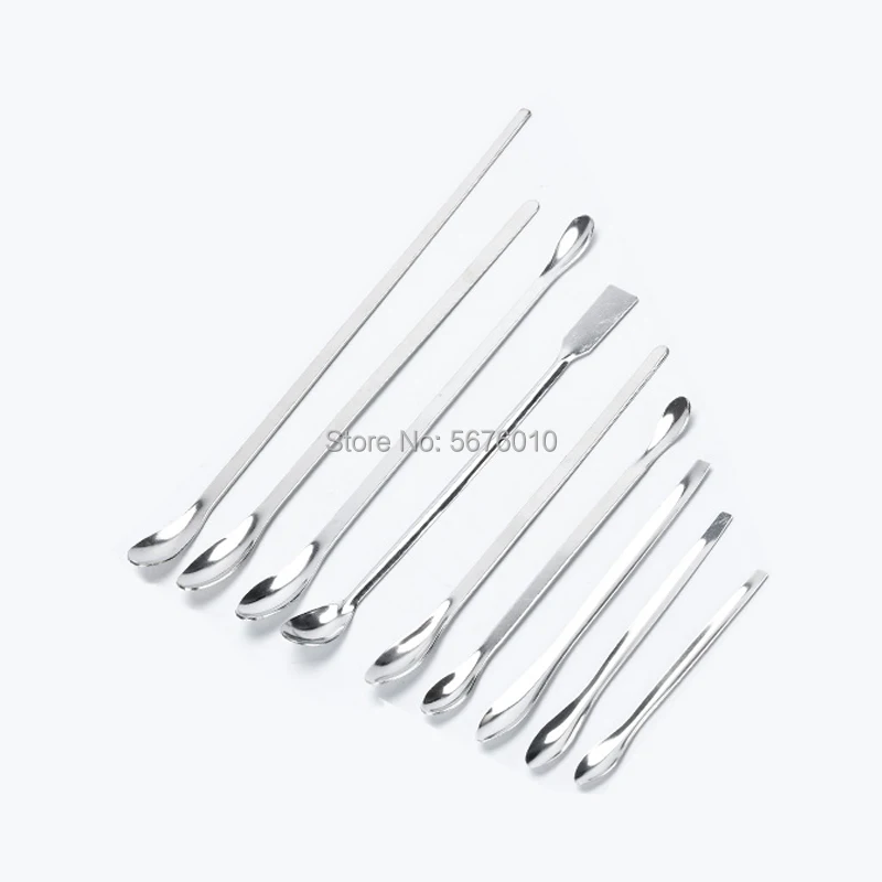 

5pcs Lab Stainless steel medicine spoon,Single-end Double-end Shovel-spoon Sampling scoop 16/18/20/22/25/30cm