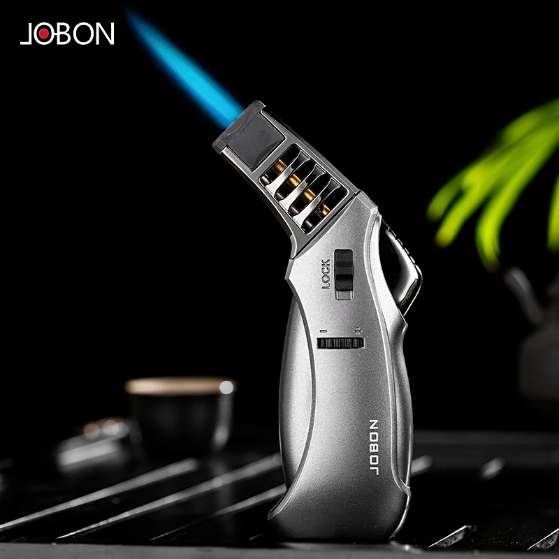 Outdoor BBQ Torch Turbo Jet Flame Butane Gas Kitchen Cigarette Spray Gun Windproof Metal Pipe Cigar Lighter