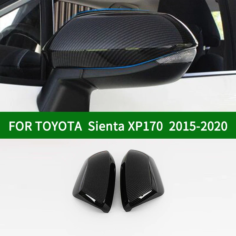 For TOYOTA Sienta XP170 2015-2020 car Rearview mirror cover trim, accessories black carbon fibre Side Turn Signal Mirror Covers