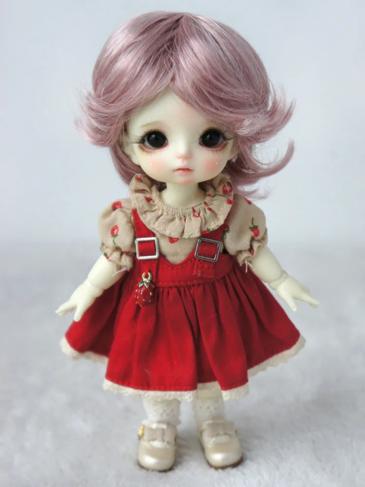 Búp Bê Tóc Giả JD075 5-6Inch 13-15Cm Boyish Cupid Cong Búp Bê Tóc Giả OB11 1/8 Lati Vàng tổng Hợp Mohair BJD Phụ Kiện Búp Bê