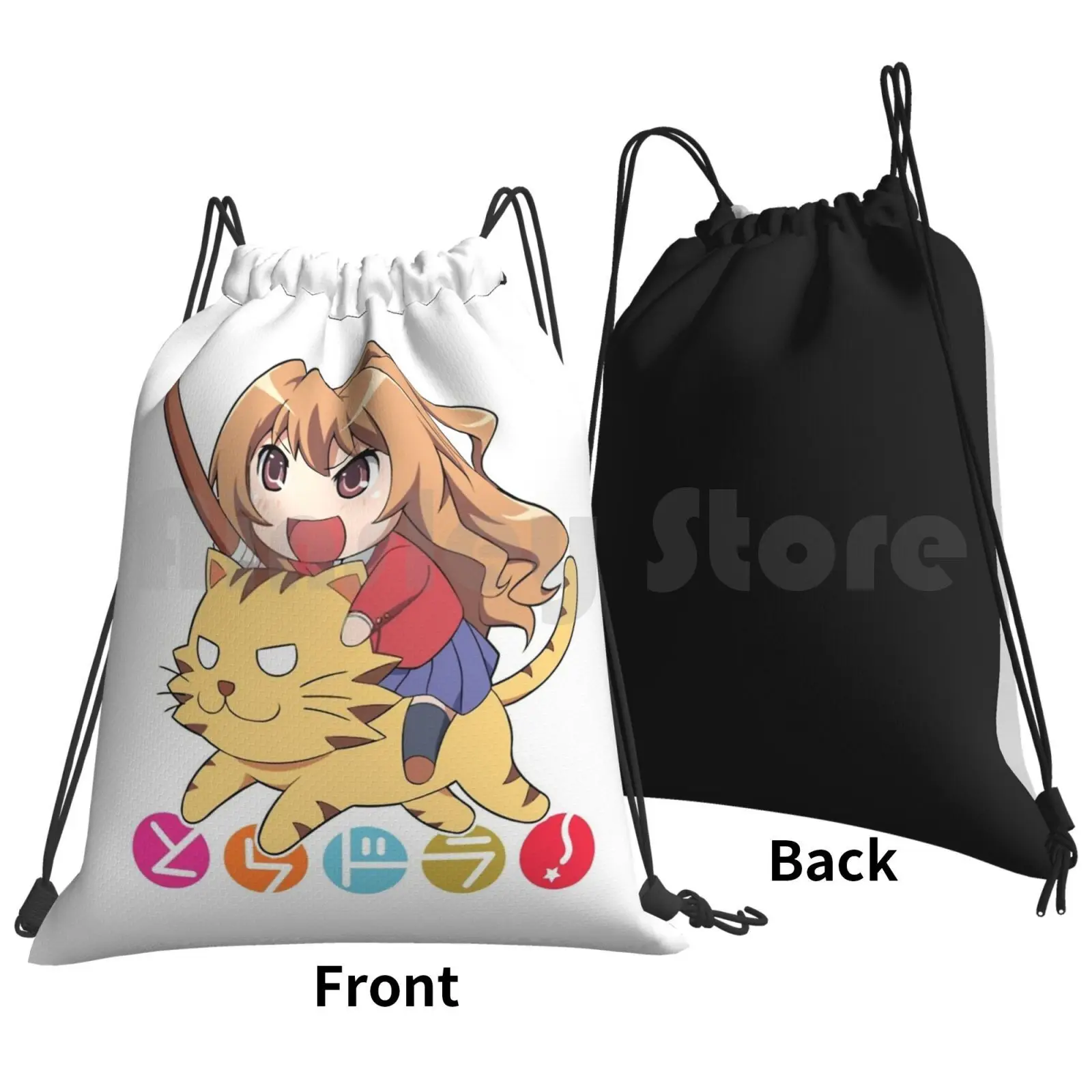 Toradora Chibi Backpack Drawstring Bag Riding Climbing Gym Bag Toradora Anime Taiga Manga Aisaka Ami Kitamura Minori Kawaii