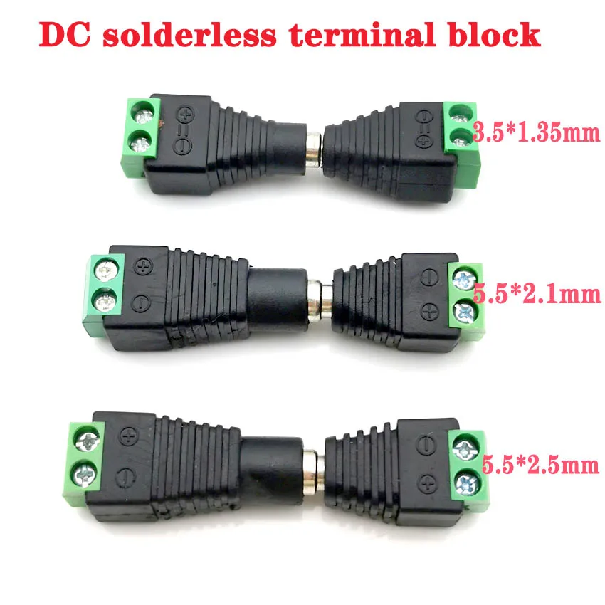 Male Female DC Power Plug Connector 2.1mm x 5.5mm 2.5mm x 5.5mm 1.35mm x 3.5mm Needn\'t Welding DC Plug Adapter 12V 24V For CCTV