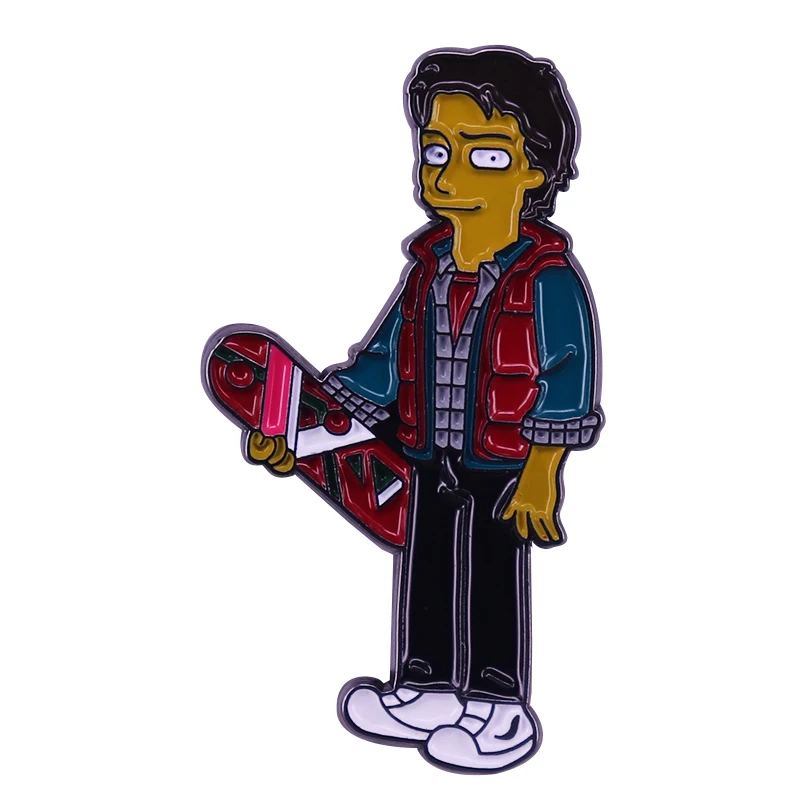 Back To The Future Marty McFly Pin Badge 80s Nostalgia Classic Movie Jewelry