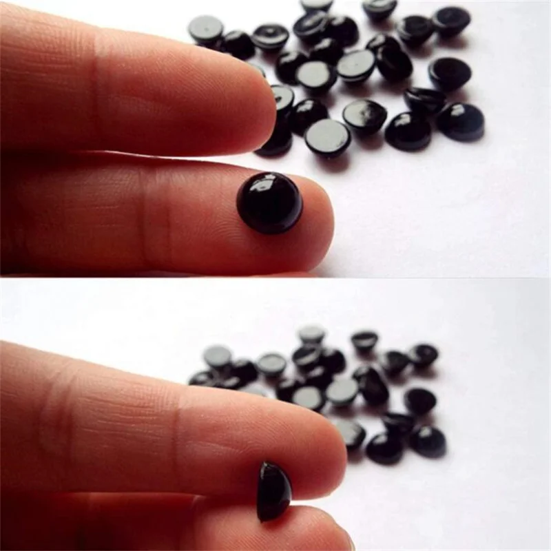 1 Pack 4 5 6 7 8 20mm Black Imitation Pearl Half Round Pearl Flat Back Scrapbook Beads DIY Jewelry Making Findings Accessories