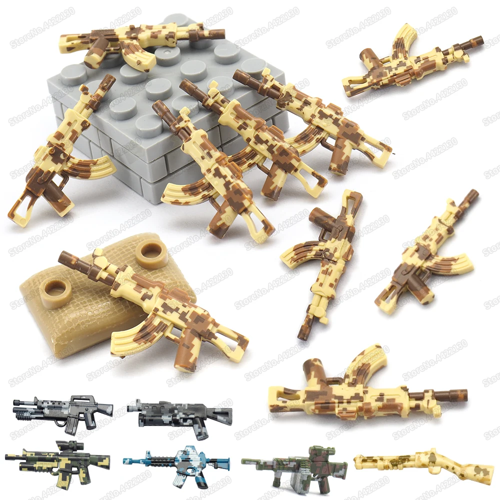 

Военные АК 47 камуфляжные строительные блоки Moc фигурки WW2 снаряжение оружием советская армия модель детские рождественские подарки мальчик DIY игрушки