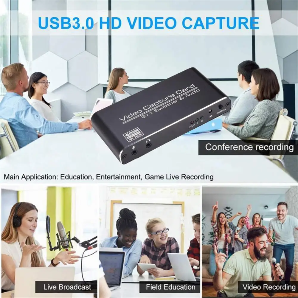 USB3.0 Dual HDMI-compatible Video Audio Signal 4K Input Capture Card Adapter Converter