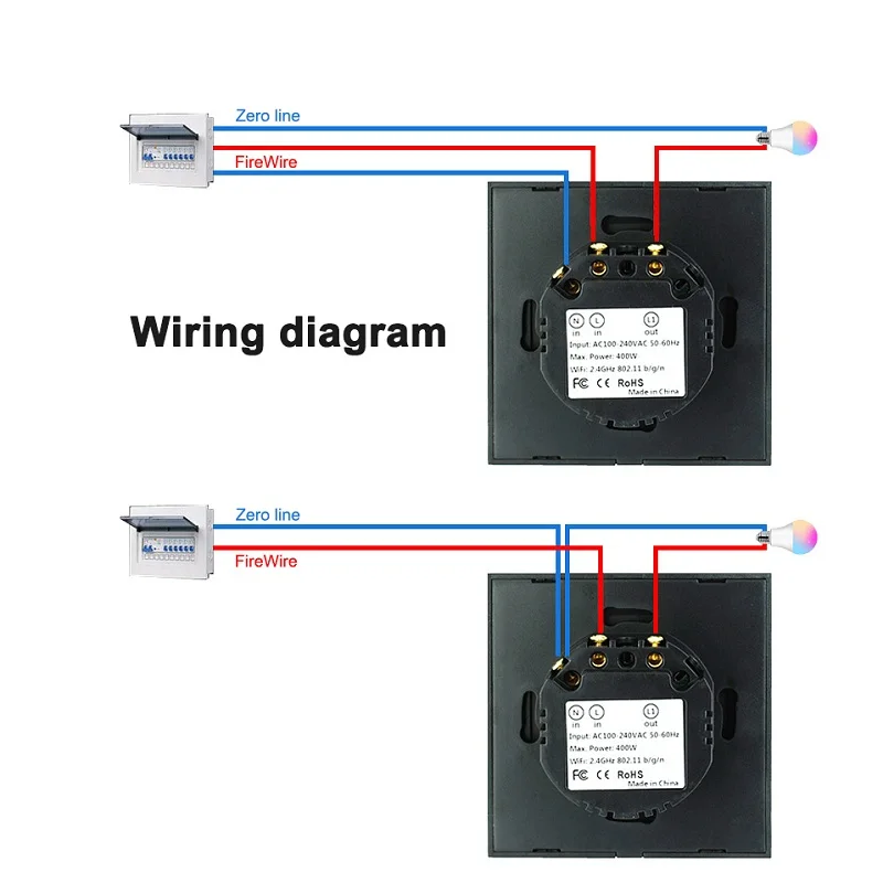 Imagem -04 - Tuya-interruptor Inteligente de Parede com Wi-fi Painel de Vidro sem Fio Europeu e Americano Controle de Voz App