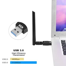 Newest 1300M Wireless Network Card 2.4G/5.8G Dual-Frequency USB Gigabit Wireless Network Card Wifi Receiving Transmitte