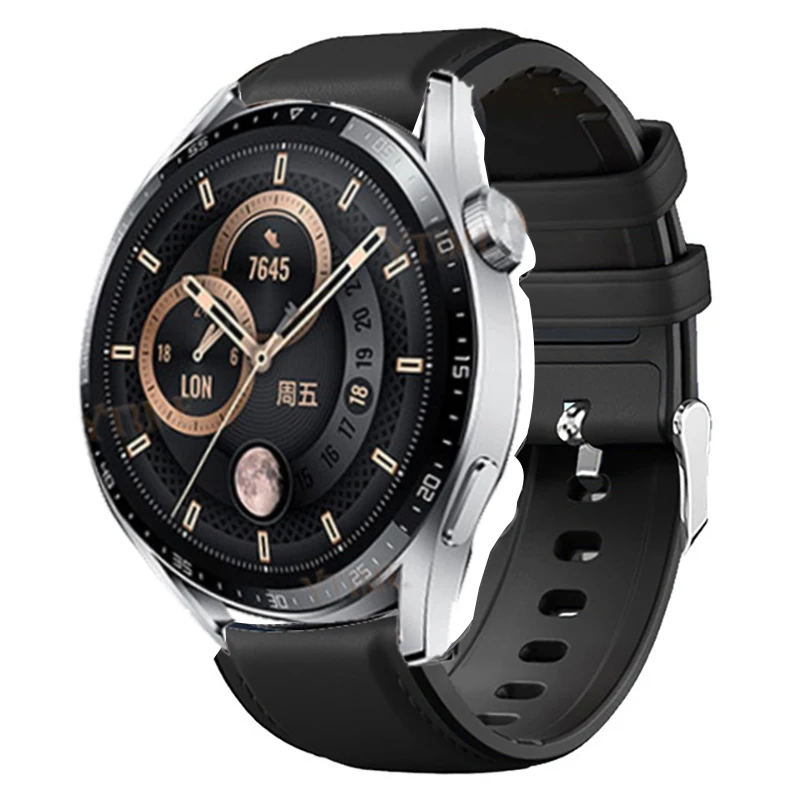 Pulseira de couro de silicone para huawei relógio gt 3 gt3 42mm 46mm cinta pulseira relógio gt2 pro/gt runner 46mm 20mm 22mm pulseira