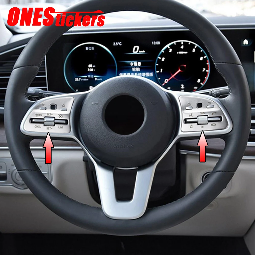 For Mercedes Benz W177 W247 W205 W213 C118 W167 X253 C257 X167 X247 A C E Class Car Steering Wheel Button Trim Cover Accessories