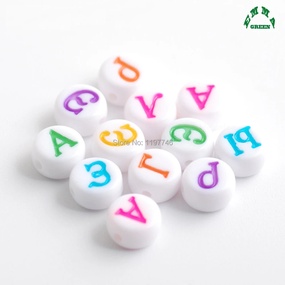 Beads for Kids Russian Letter Beads for Jewelry Making 4*7mm 3600pcs Russia Beads with Letters Beads for Bracelets Round Beads