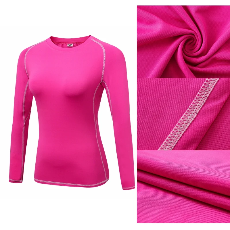 New Fitness Women\'s Long Sleeve Compression Running Yoga t-shirts Female Thermal Clothing Sportswear Women Sports Gym Shirts