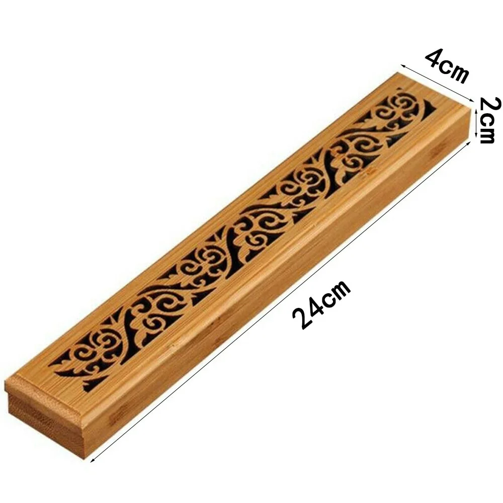 Bambus Holz Räucher stäbchen halter brennende Räucher stäbchen Box Brenner Asche fänger – Detail 5