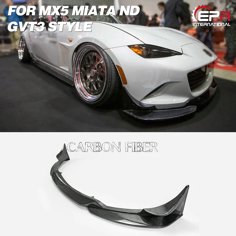 

For Mazda MX5 Miata ND GVT3 Style Carbon/Glass Fiber Front Lip Aero Body Kit Trim For MX5 Miata Tuning FRP Front Lip Racing