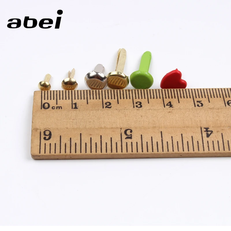 100pcs Random Mix Rivet Metal Rivets DIY Scrapbook Cards Embellishment Handmade Shoes Bags Fastener Brads Buttons Wholesale