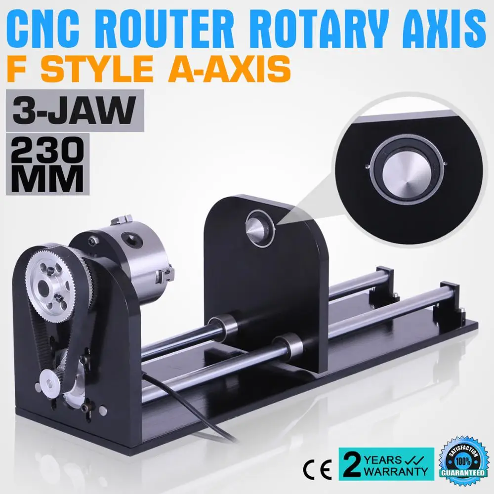 VEVOR Rotary Axis Attachment CNC Rounter Accessory A-Axis Rotary Axis with 80mm 3-Jaw 230mm Track Rotary Attachment