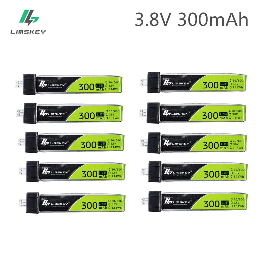 5Pcs Limskey 1S 300mAh 3.8V 30C/60C LiHV Lipo battery PH2.0 Plug for  UK65 US65 Blade Inductrix 65S UR65 Drone