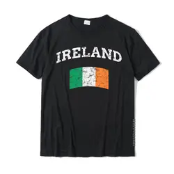 Ireland Irish Flag Distressed T-Shirt Saint Patrick's Day Oversized Men's T Shirts Summer T Shirt Cotton Print