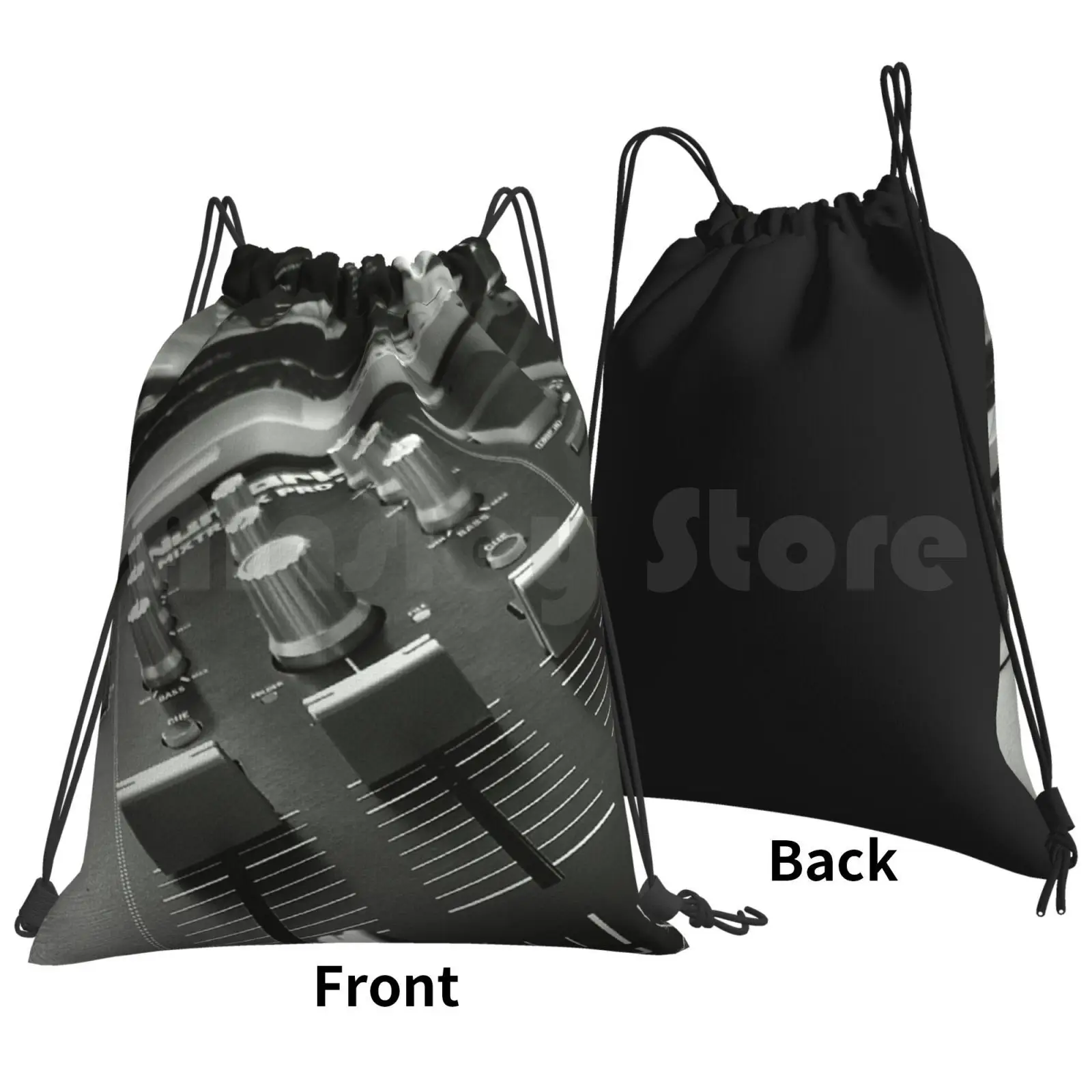 Dj Deck Backpack Drawstring Bag Riding Climbing Gym Bag Dj Disc Jockey Disc Jockey Music Tunes Tracks Sound Radio Club