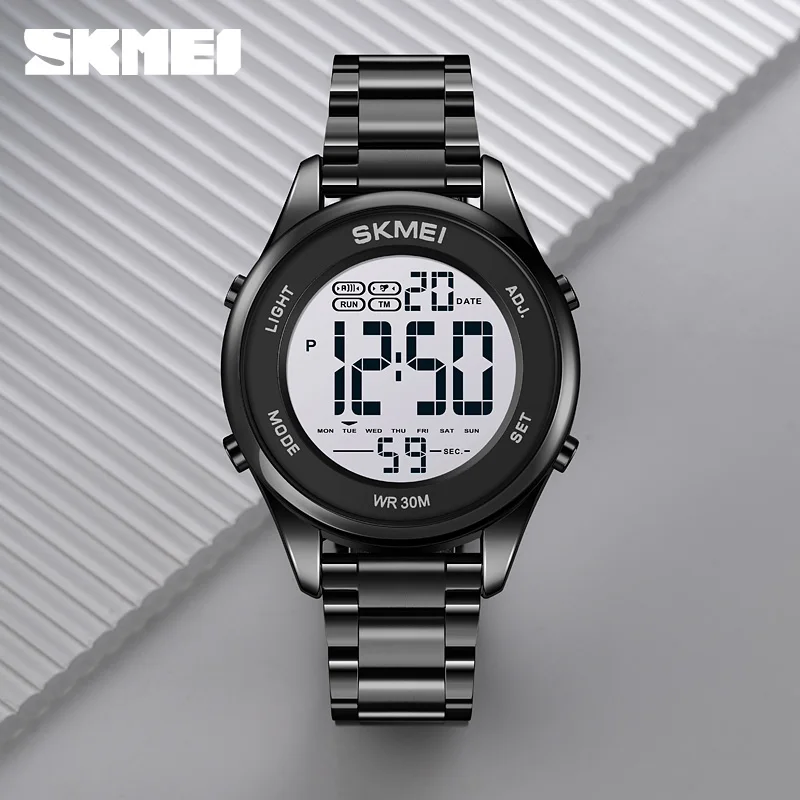 SKMEI-reloj Digital de negocios para hombre, cronógrafo de cuarzo con calendario semanal, alarma, hora, el mejor regalo