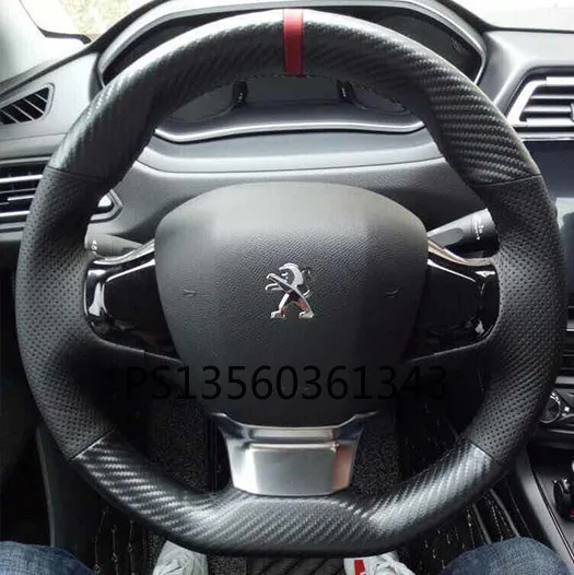 

Suitable for Peugeot 2008 4008 5008 508L car steering wheel cover hand sewn leather grip cover