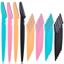 100PCS Eyebrow Shaper Portable Shaver Eye Brow Trimmer Shaping Scissors Cutter Woman Face Blade Shaper Hair Remover Makeup Tool