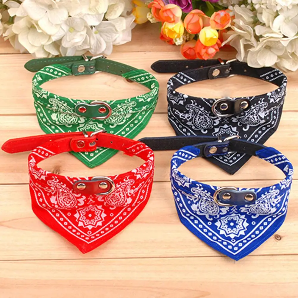 

Puppy Neckerchief Adjustable Pet Dog Cat Neck Bandana Collar Scarf Accessories for Cats & Small Dogs Black Red Blue Pink Purple