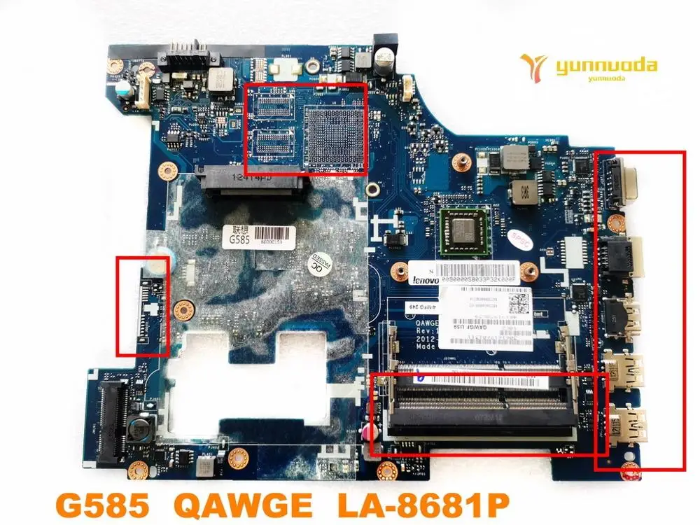 Original for Lenovo G585 laptop motherboard   QAWGE  LA-8681P 100%  tested good