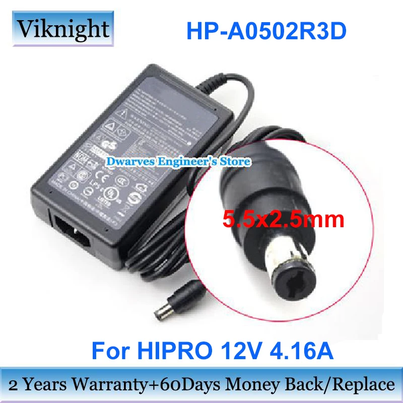 Genuine HP-A0502R3D AC Adapter 12V 4.16A For HIPRO HPA0502R3D For HP T5540 For MOTOROLA MC50 MC1000 MC3000 MC9000 MC50 MC1000 MC