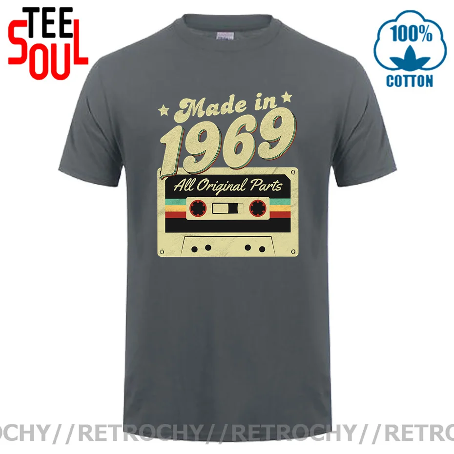 Vintage Made In 1969 All Original Parts T Shirts 1969 Birth Year T-shirt Born in 1969 Birthday Gifts Tees Tops 60s Club Apparel