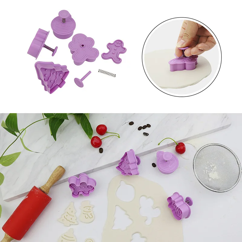 4Pcs/Set DIY Stamp Biscuit Mold 3D Cookie Plunger Cutter Pastry Decorating Food Fondant Baking Mould Tool