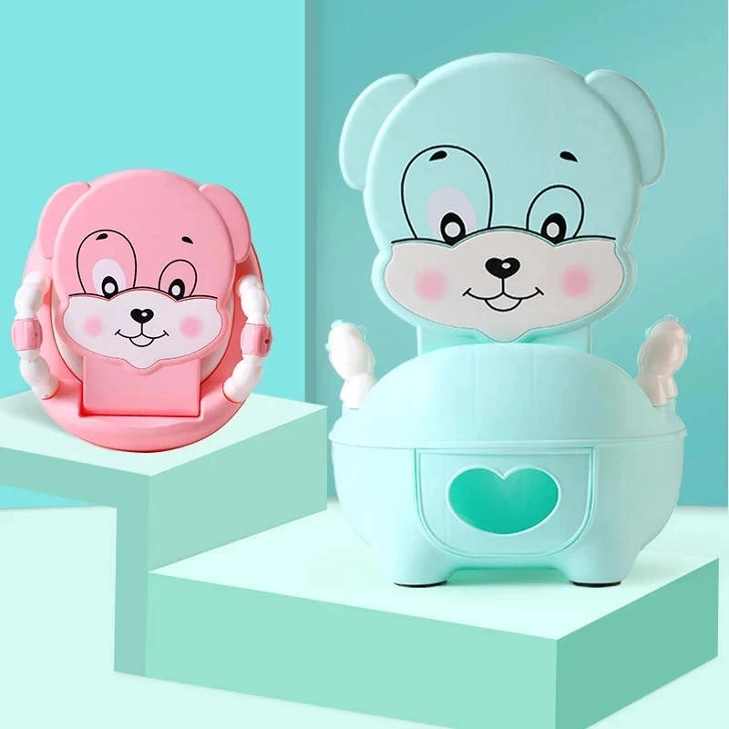 Portable Kids Potty Training Seat Baby Toilet Trainer Soft PVC Cushion Cartoon Camping Travel Potty 1-6 Years