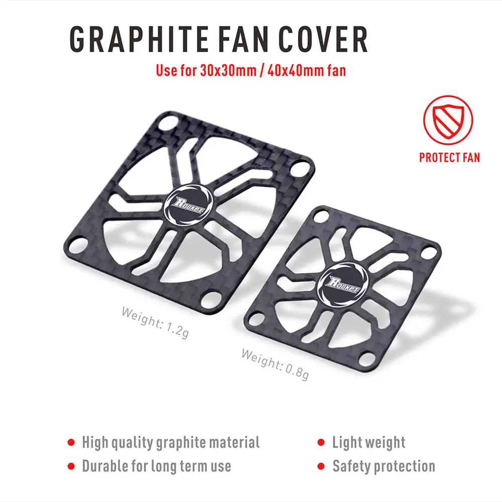 Rocket-Rc RC ESC Cooling Fan Protective Cover Guard 30mm 40mm Metal Cooling Fan Cover Carbon Fibre Cover Plate with Screws Parts