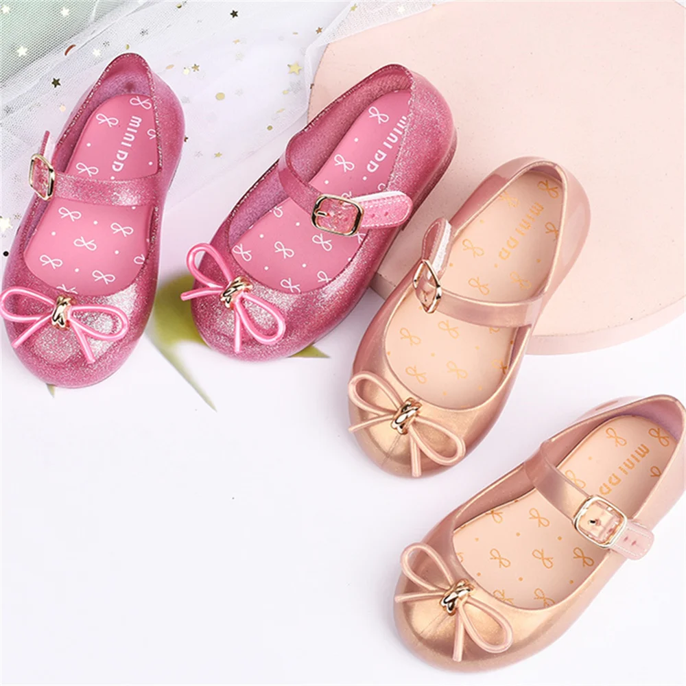 2022 New Spring Fashion Girls Princess Children\'s Shoes Casual Kids Bow Anti-slip Jelly Beach Sandals детская обувь DD027