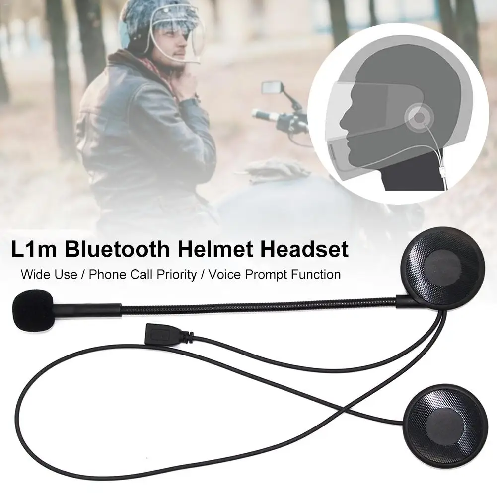 Intercom Moto L1M Ultra-thin Motorcycle Helmet Wireless Bluetooth Headset Earphone Helmet Speaker With Sponge Microphone