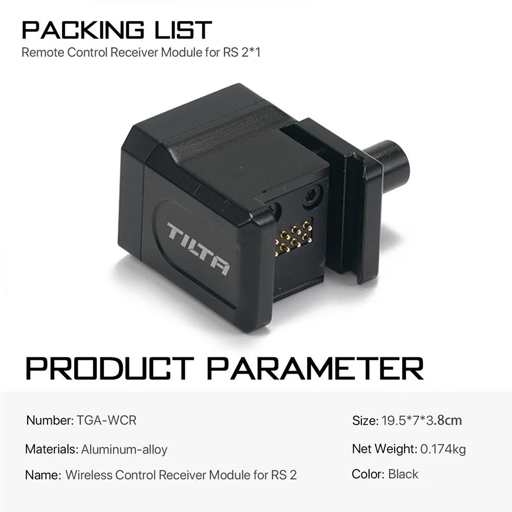 TILTA TGA-WCR Wireless Control Receiver ModuleCompatible with the DJI RS2 RS3 Pro RS4 RS4 Pro.