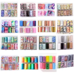 10Rolls Galaxy Nail Transfer Foils 105 Designs 4*100cm Fresh Flowers Nail Art Transfer Foil Sticker Decal DIY Nail Supplies