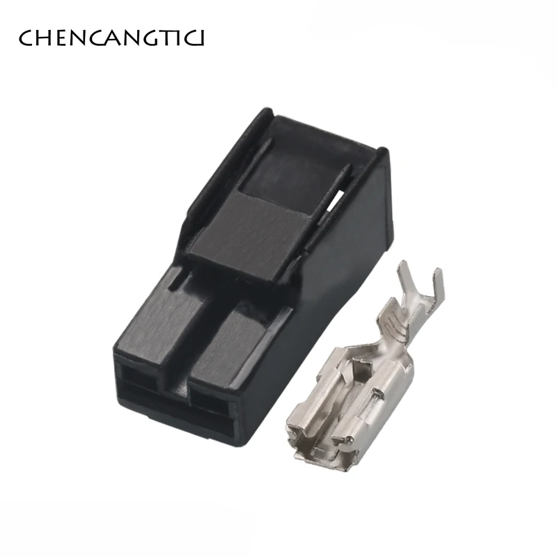 Juego de conectores automotrices de 1 Pin, Conector de arnés, enchufe hembra negro con terminales DJ70110-6.3-21, 10 juegos