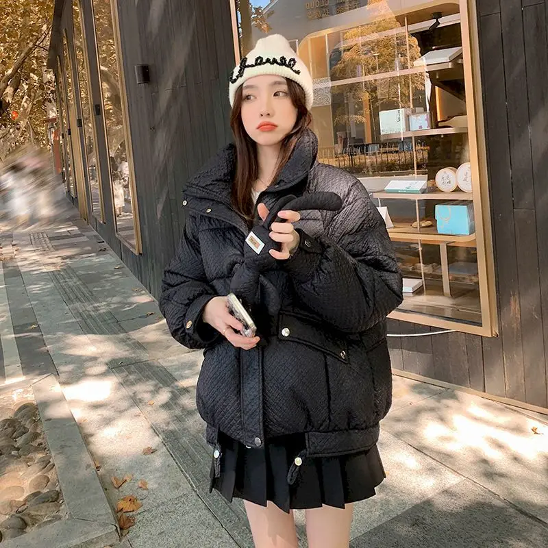 Cotton Clothes Women Winter 2024 New Korean Style Loose Fashion Cute Bunny Design Kawaii Warm Coat Casual Jacket Womens Parkas