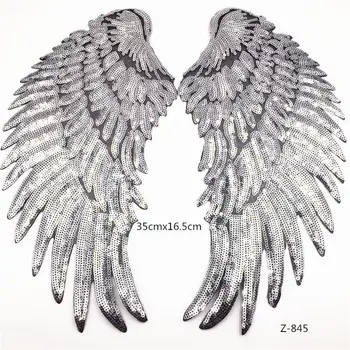 AHYONNIEX 1對大亮片翅膀貼片,適用於牛仔褲DIY配件,可愛可縫製布徽章刺繡貼紙 10 最佳銷售 牛仔褲補丁 - №3