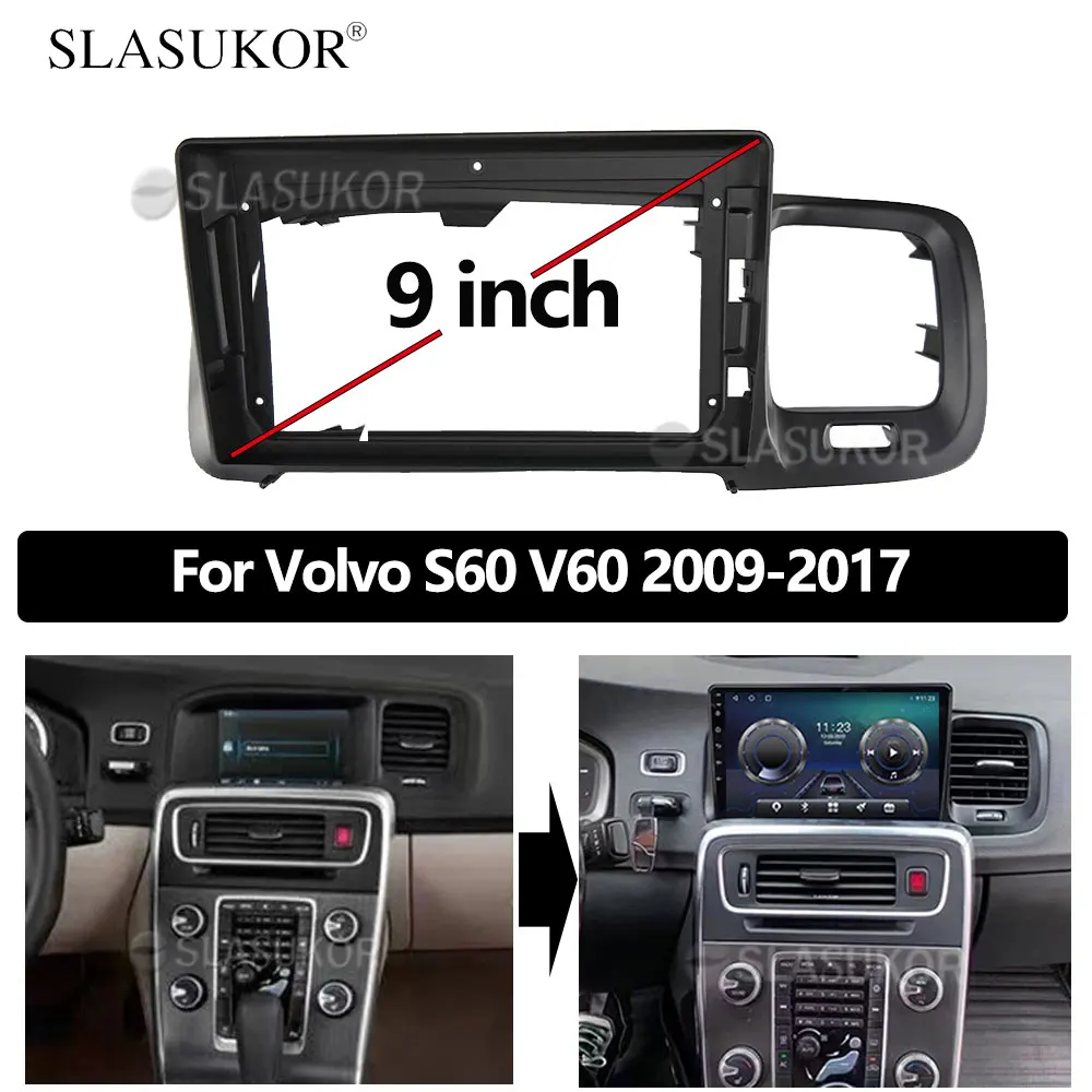 

Car Refitting 2DIN Radio Stereo DVD Frame Fascia Dash Panel Installation Kits For Volvo S60 V60 2009 2010 - 2018 Canbus Cable