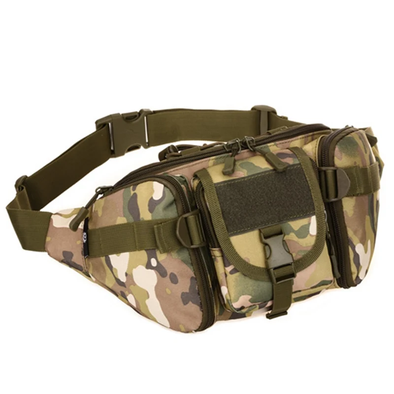 Waterproof Nylon Men Fanny Pack Tactical Military Army Waist Bag Hiking Outdoor Camping Shoulder Bum Belt Bum Sport Chest Bags