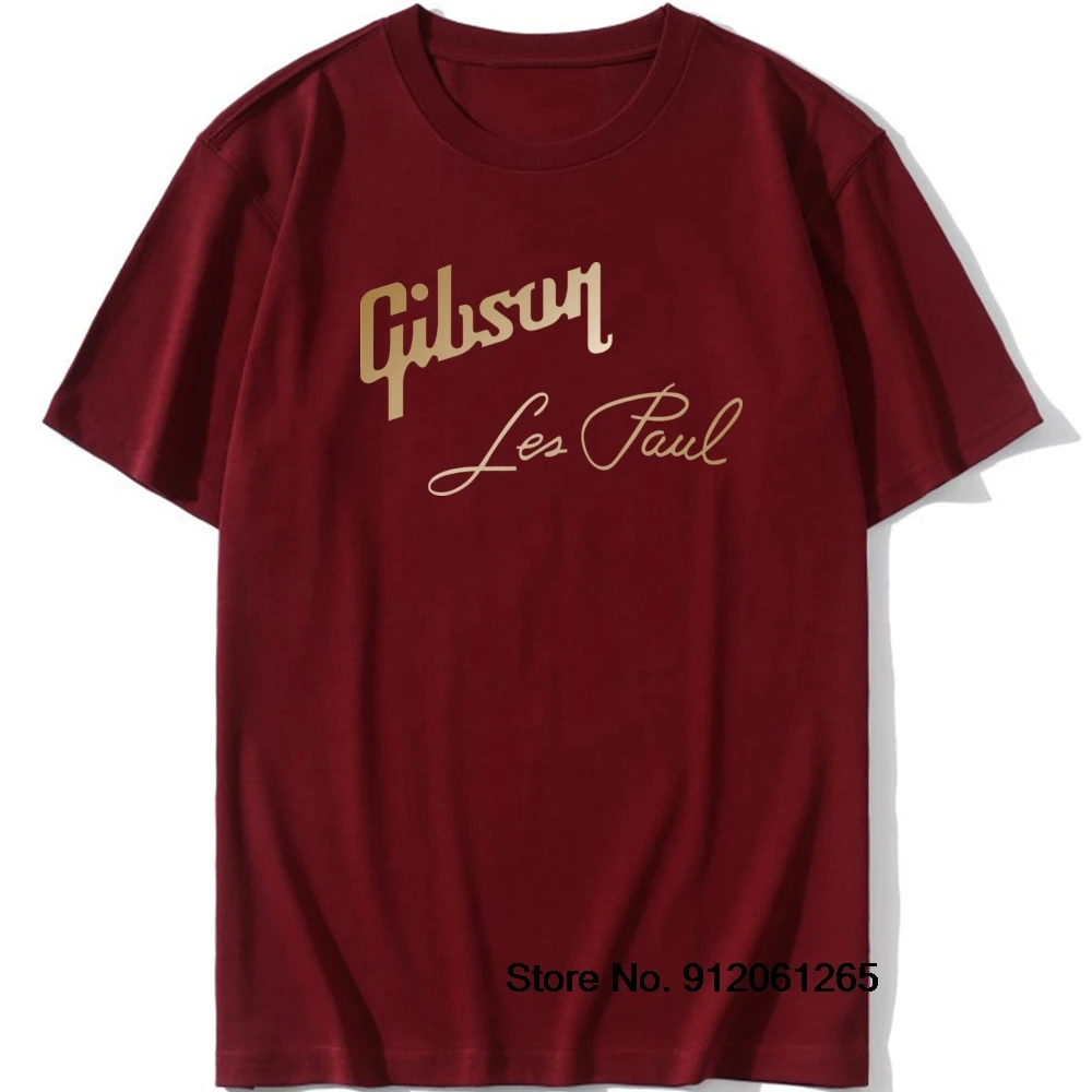 Gibson Les Paul Guitar Music Rock T Shirt Men 100% Cotton O-Neck T-Shirt Male Short Sleeve Tshirts Hip Hop Homme Cool Tops Tees