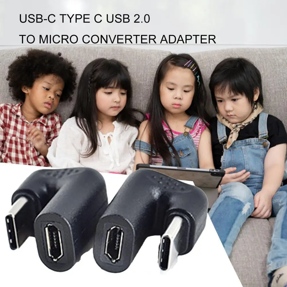 U-shaped Angled USB 3.1 Type C Male to Micro 5P Female USB-C Converter Adapter for Android Phone