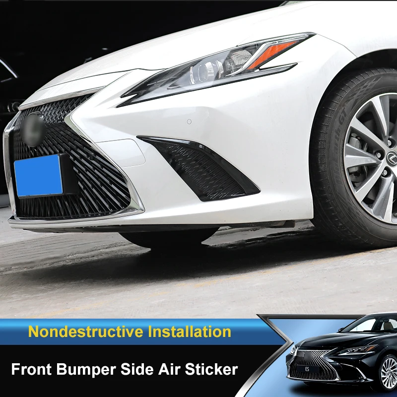 

QHCP Car Front Bumper Side Air Vent Outlet Sticker Car Body Trim Cover Strip For Lexus ES200 260 300H 18-22 Exterior Accessories