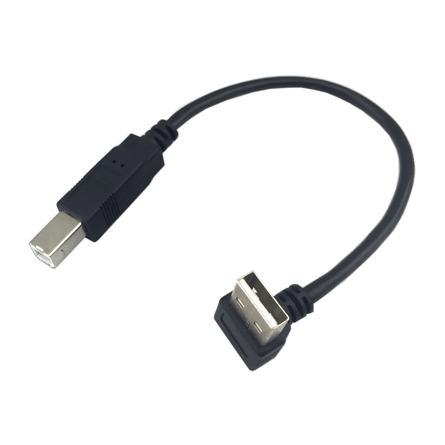 Down Angled 90 Degree USB 2.0 Male To B Type Male Cable For Printer Scanner Hard Disk 20cm